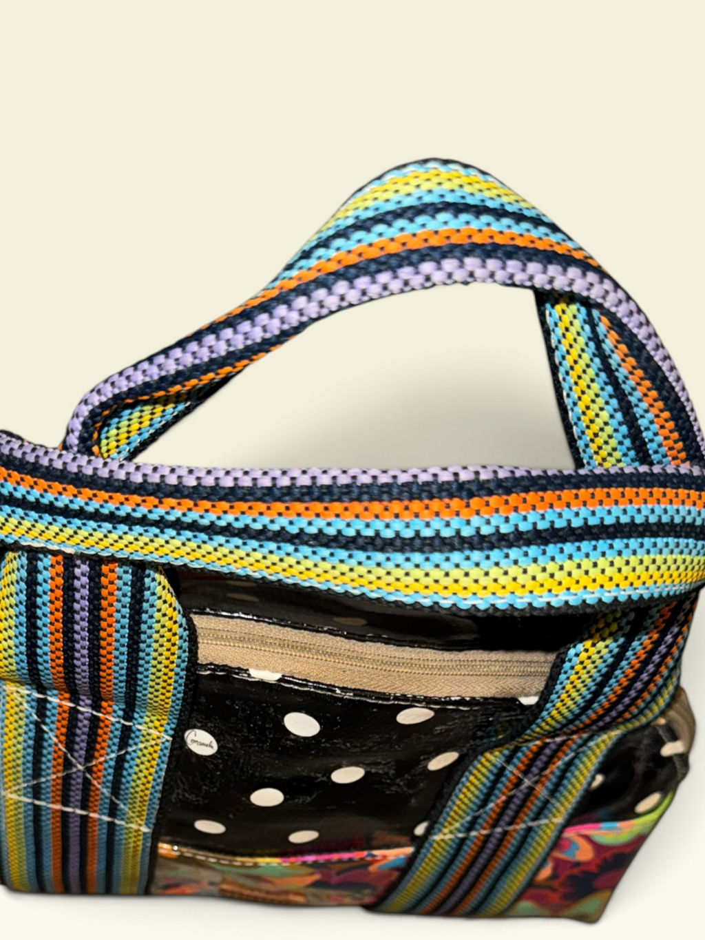Consuela Mixed-Print Dome Satchel Handbag