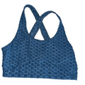 Teal Blue Textured Criss-Cross Sports Bra