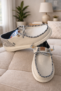 NEW Hey Dude Slip-On Shoes – White & Gray Lightweight Comfort