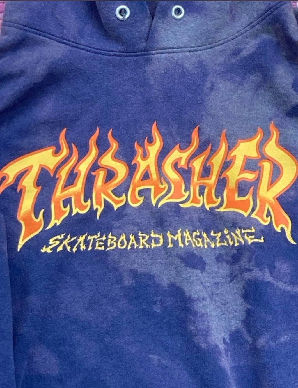 Thrasher Flame Logo Navy Pullover Hoodie