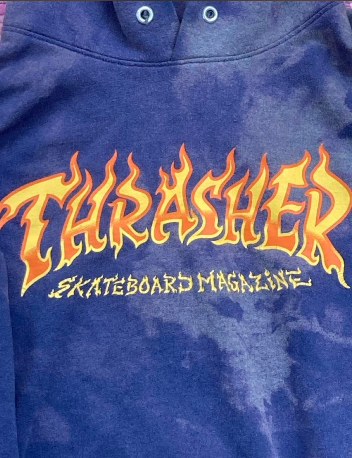 Thrasher Flame Logo Navy Pullover Hoodie