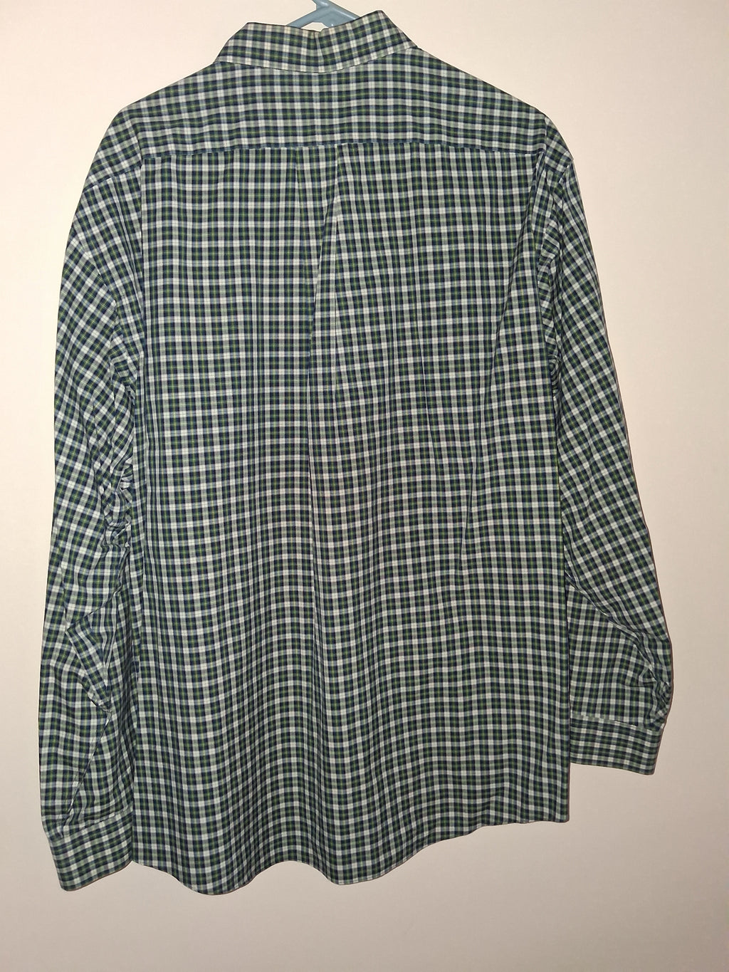 L.L.Bean Green & Navy Plaid Wrinkle-Resistant Shirt