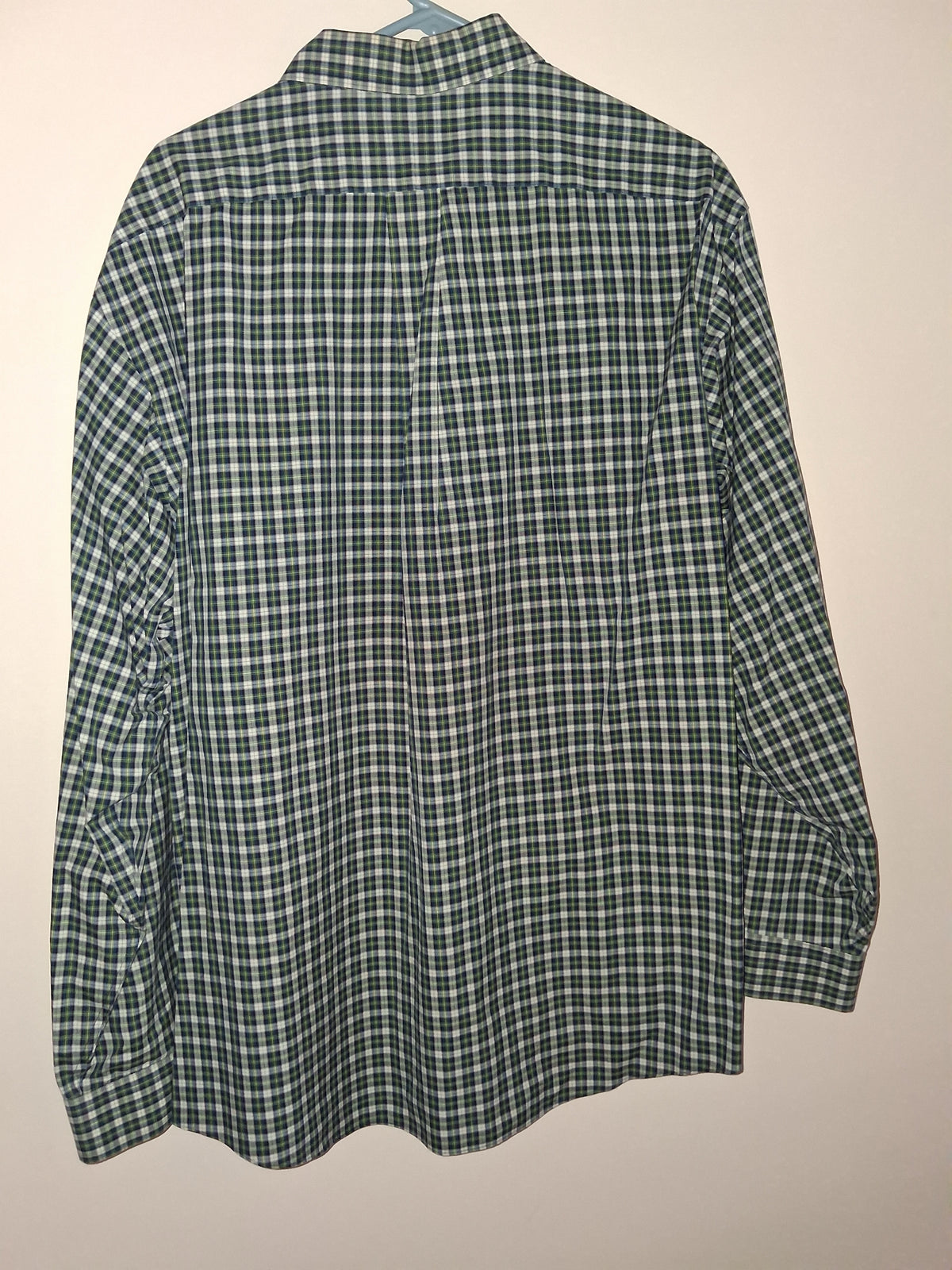 L.L.Bean Green & Navy Plaid Wrinkle-Resistant Shirt