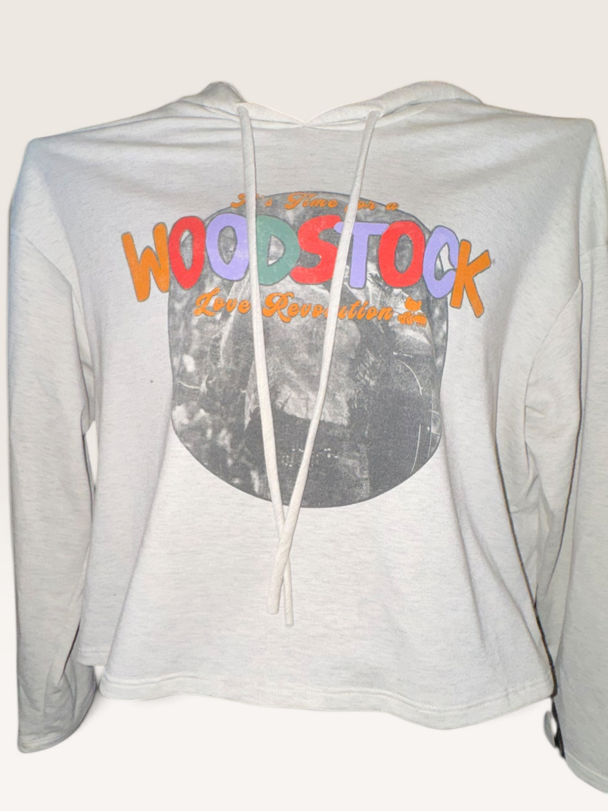 Woodstock Love Revolution Cropped Hoodie