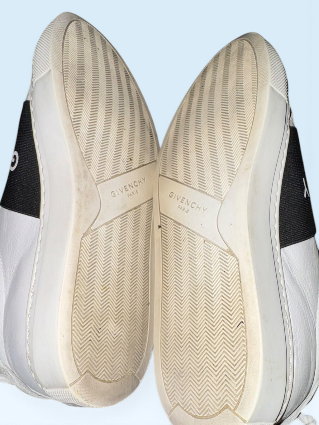 Givenchy Urban Street White Leather Logo Band Slip-On Sneakers
