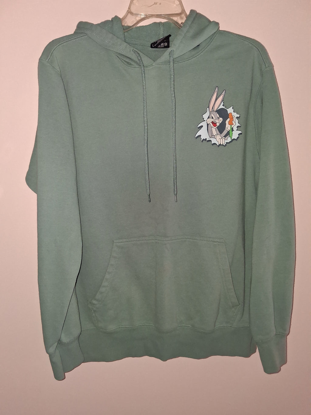 Looney Tunes Bugs Bunny “What’s Up, Doc?” Sage Green Hoodie