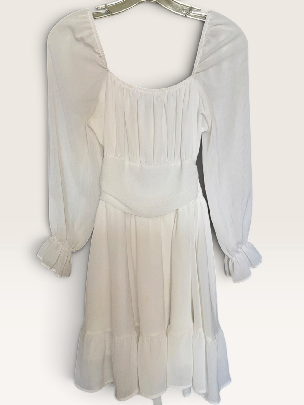White Tie-Front Cutout Mini Dress