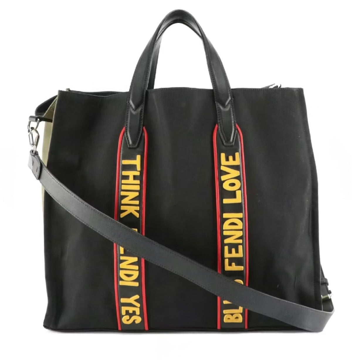 Fendi “Think Fendi Believe in Love” Large Nylon Shopper Tote