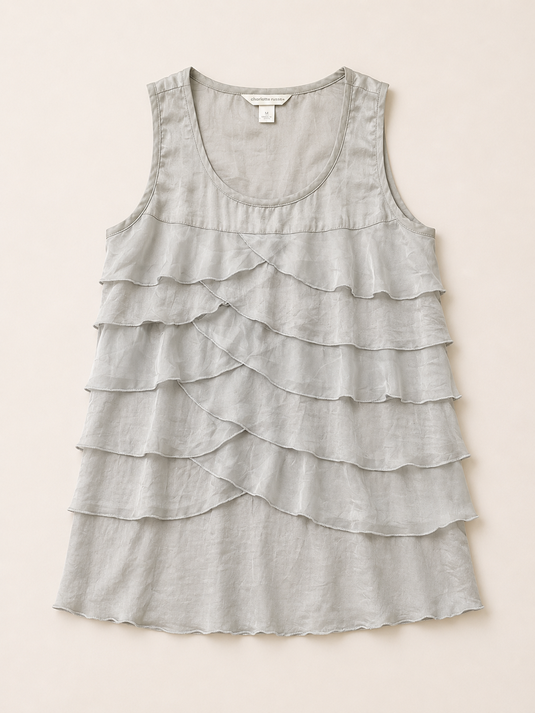 Christopher & Banks Silver Ruffle Tank