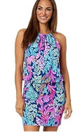 Lilly Pulitzer Sonique Halter Dress Aegean Navy Calypso Coast XL