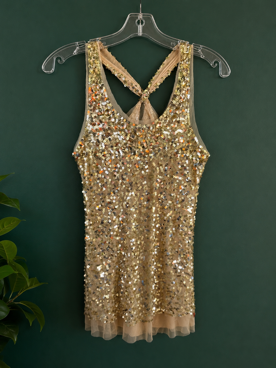 Champagne Sequin Tank Top