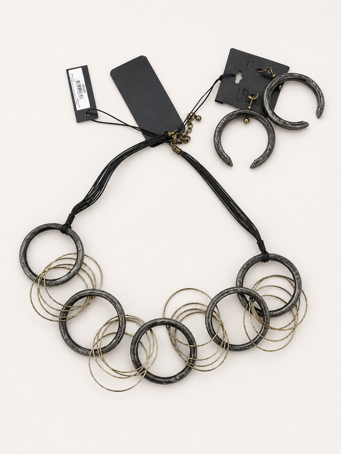 Mixed Metal Circle Jewelry Set