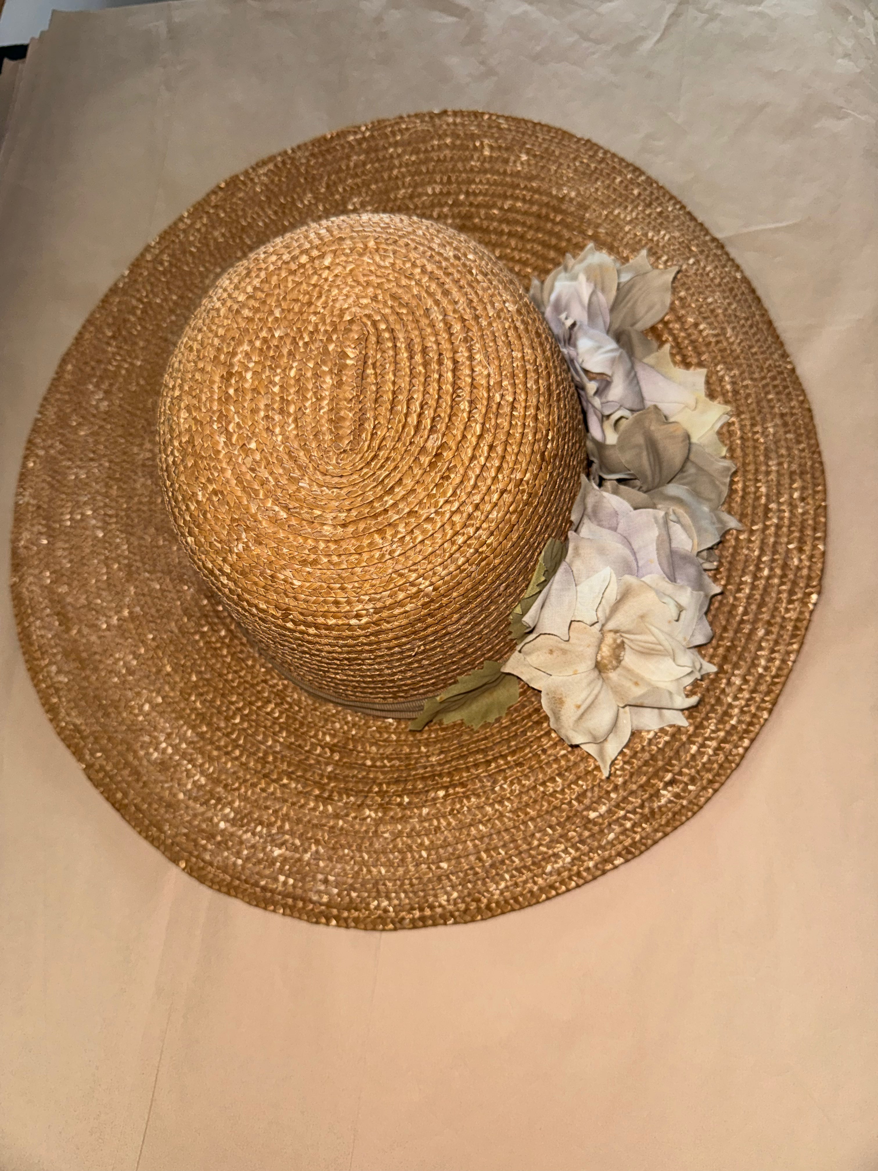 Vintage Floral Straw Sun Hat