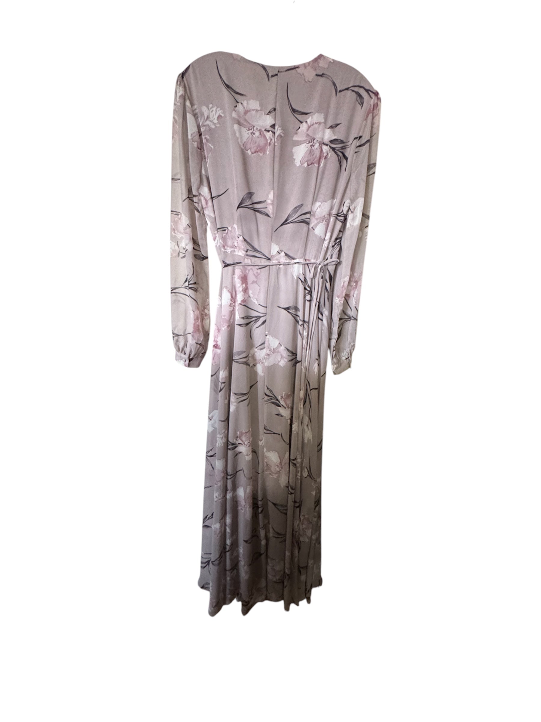 Lulus Lavender Floral Wrap Maxi Dress