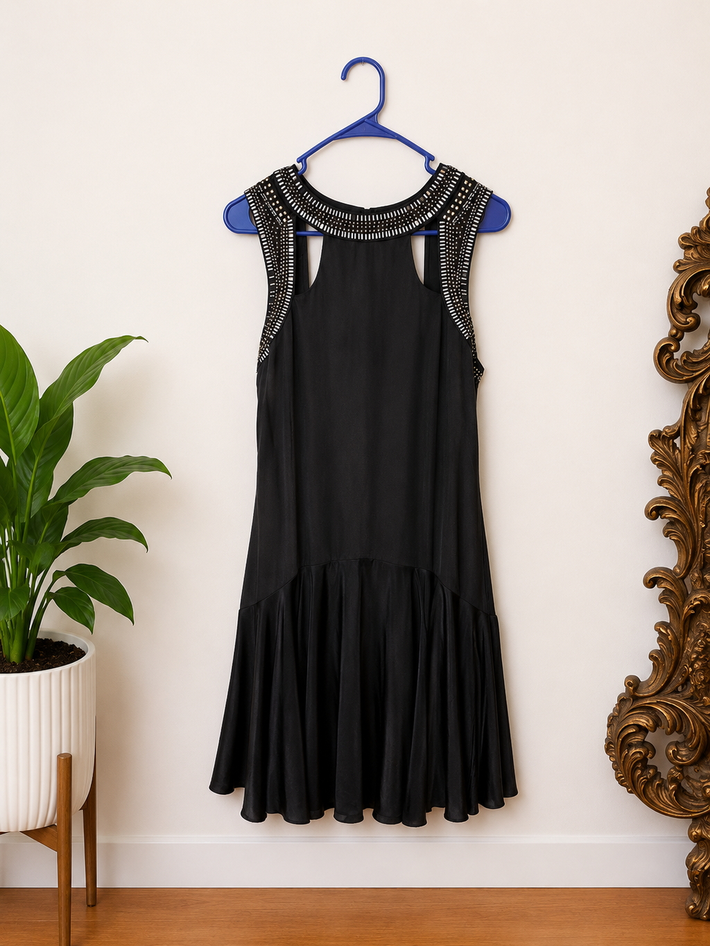 VENUS Embellished Black Cocktail Dress