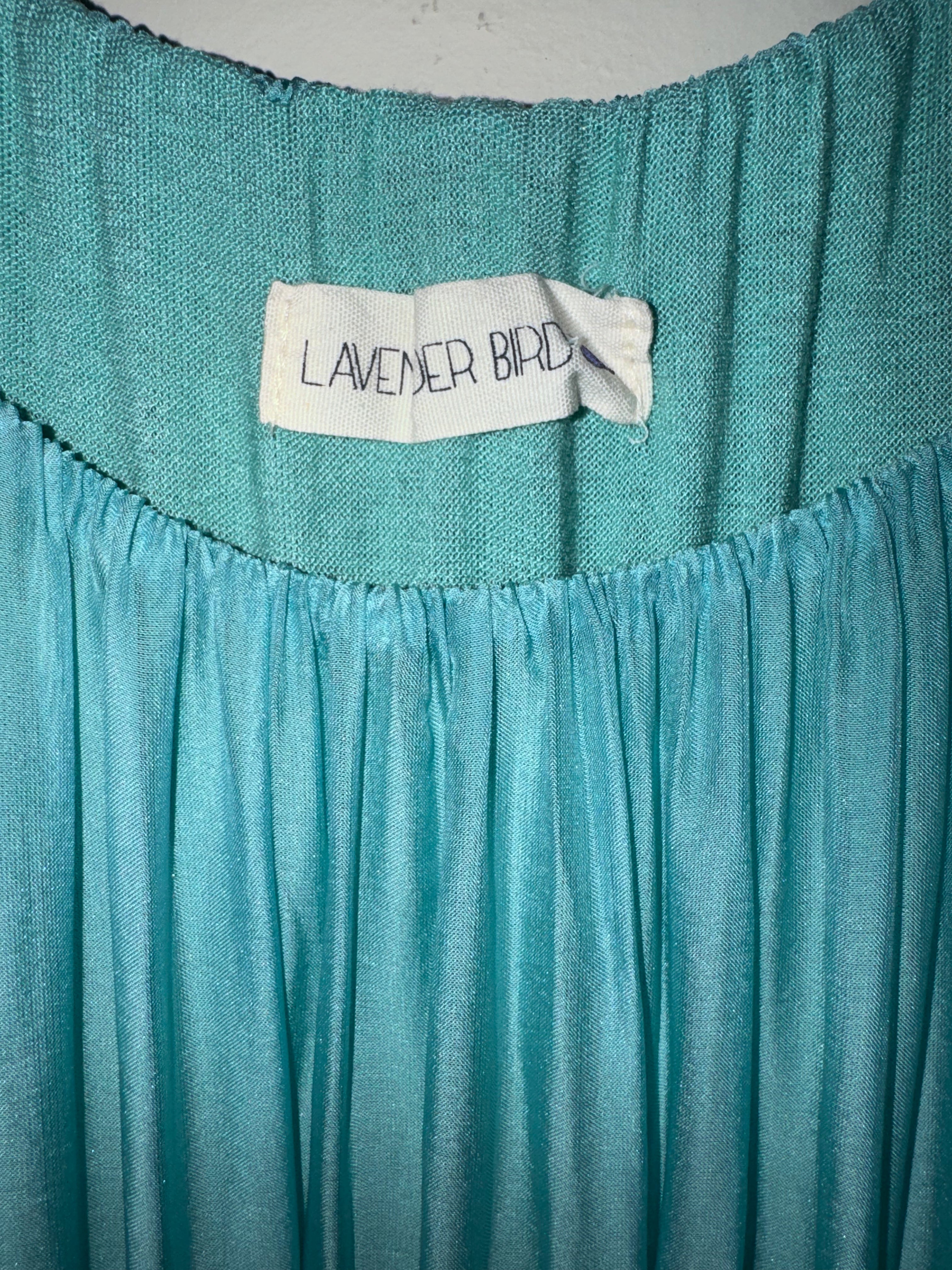 Lavender Bird Sheer Aqua Maxi Dress