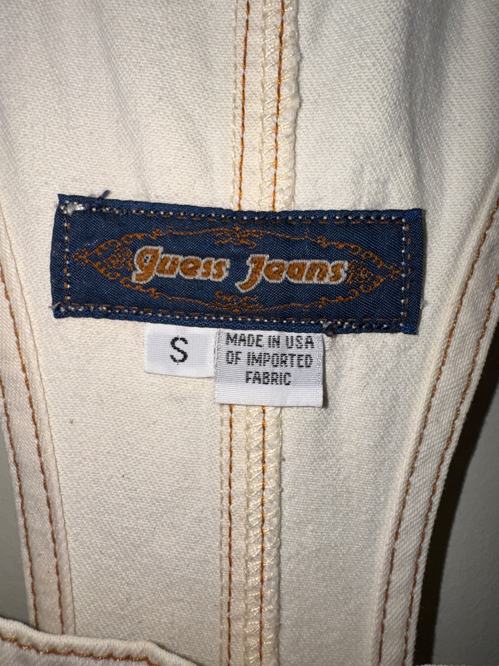 Vintage Guess Jeans White Short Overalls