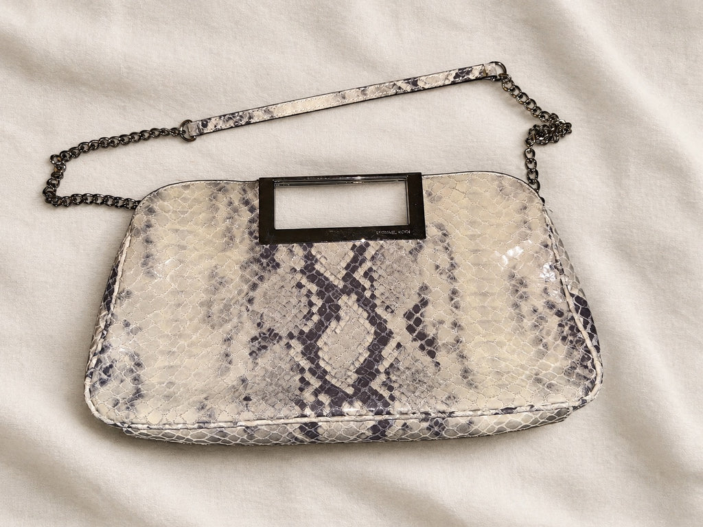 Michael Kors Snakeskin Chain Clutch Crossbody