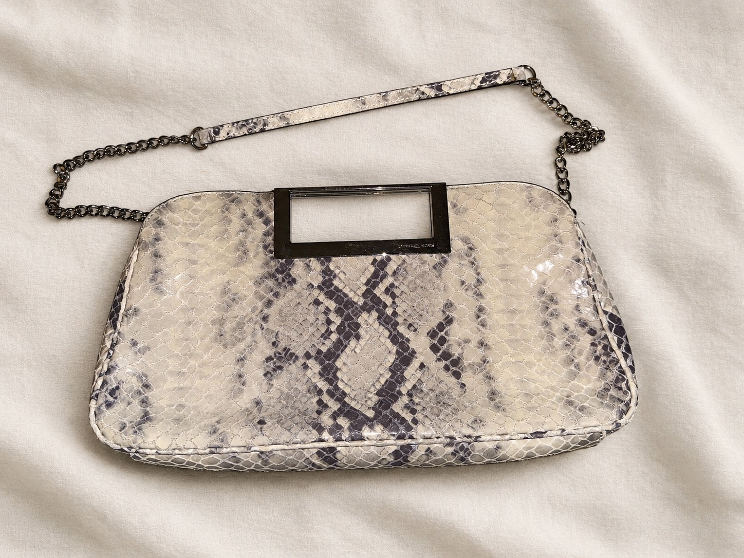 Michael Kors Snakeskin Chain Clutch Crossbody