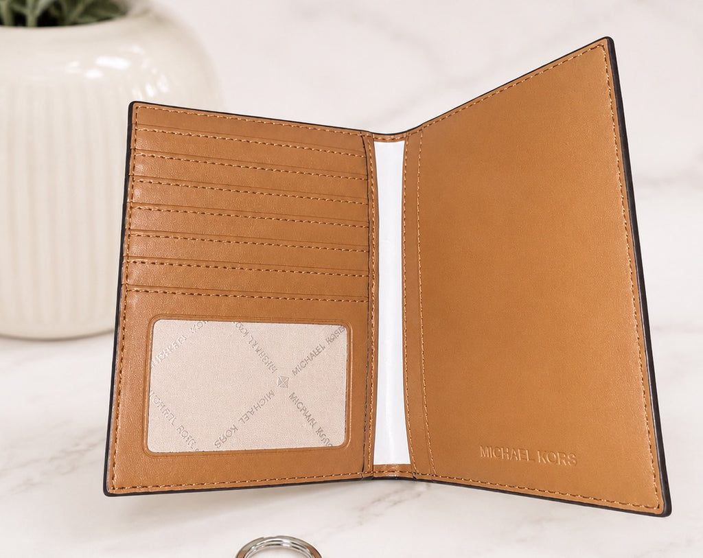 Michael Kors Signature Logo Passport Wallet Holder