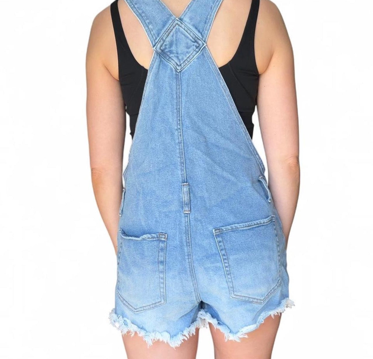 Wild Fable Distressed Denim Short Overalls