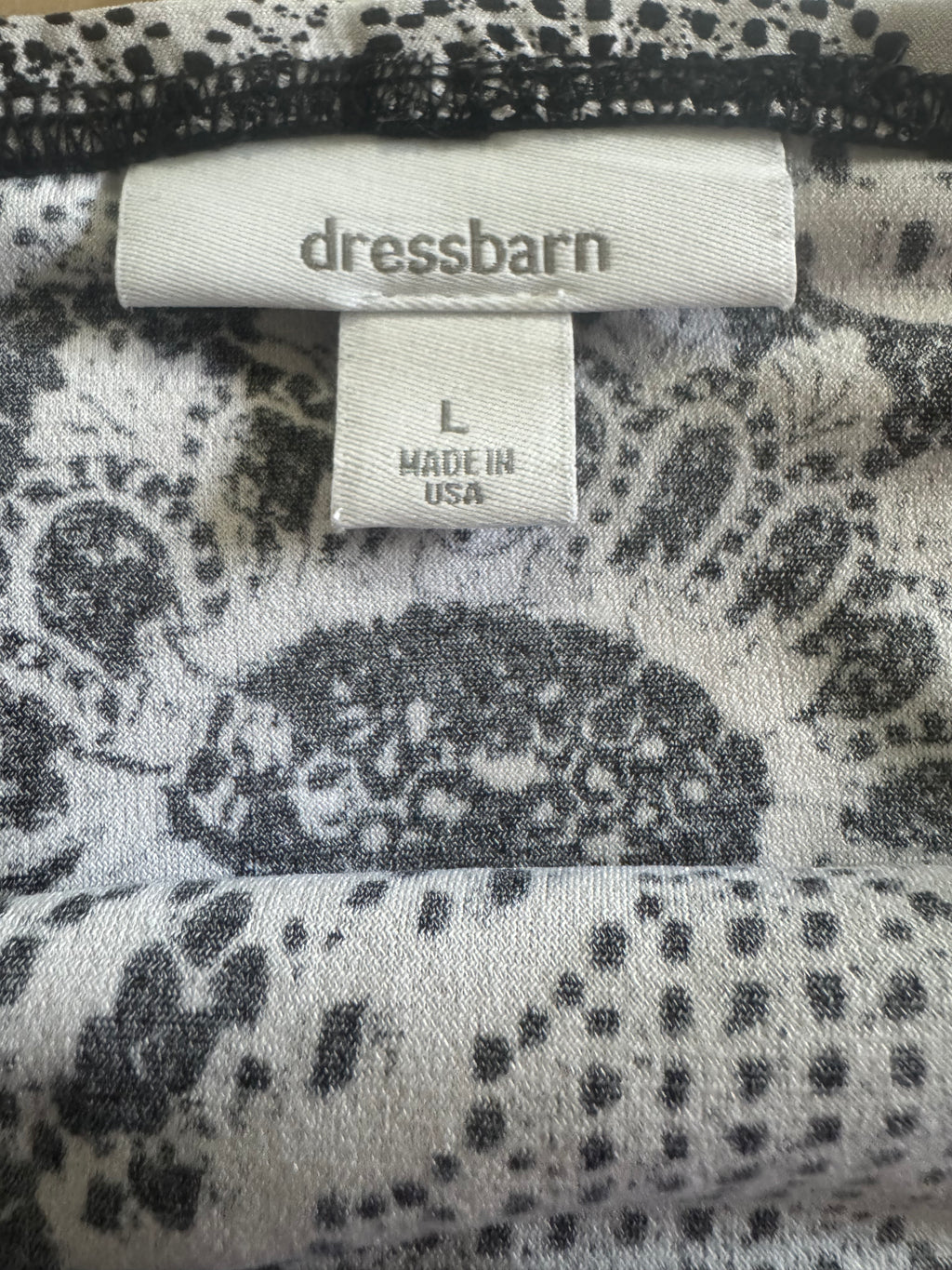 Dressbarn Black & White Paisley Skirt