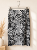 Dressbarn Black & White Paisley Skirt