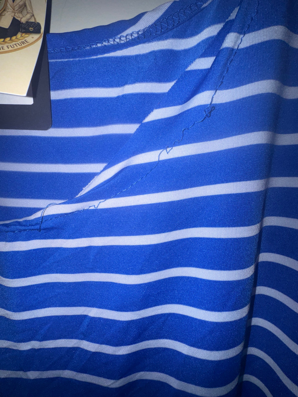 Blue & White Striped Swim Cover-Up