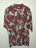 Tommy Bahama Burgundy Tropical Floral Camp Shirt