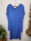 Blue & White Striped Swim Cover-Up