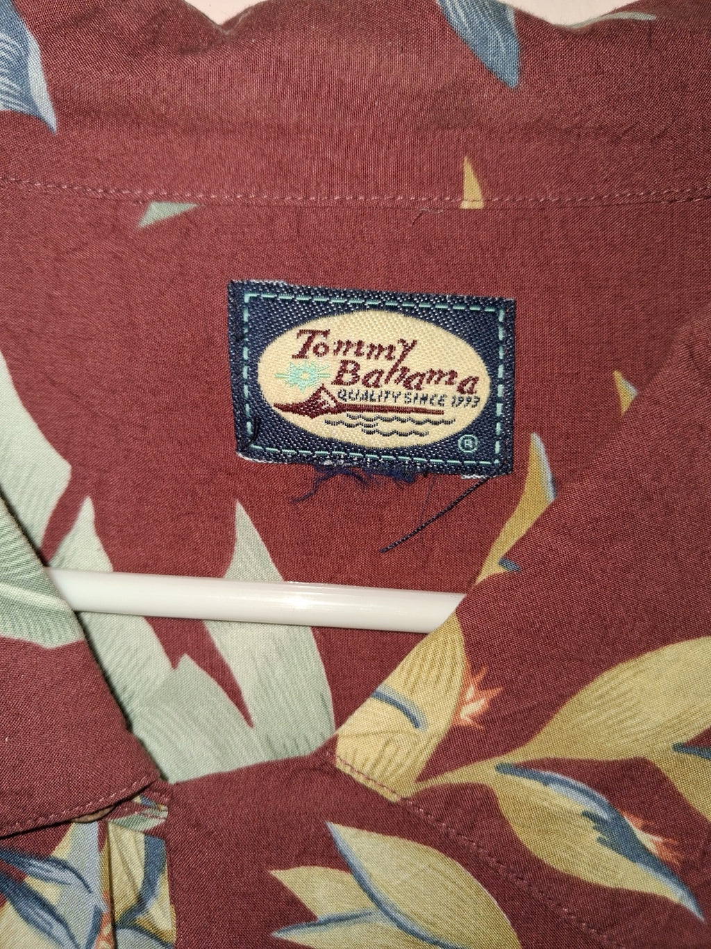 Tommy Bahama Burgundy Tropical Floral Camp Shirt