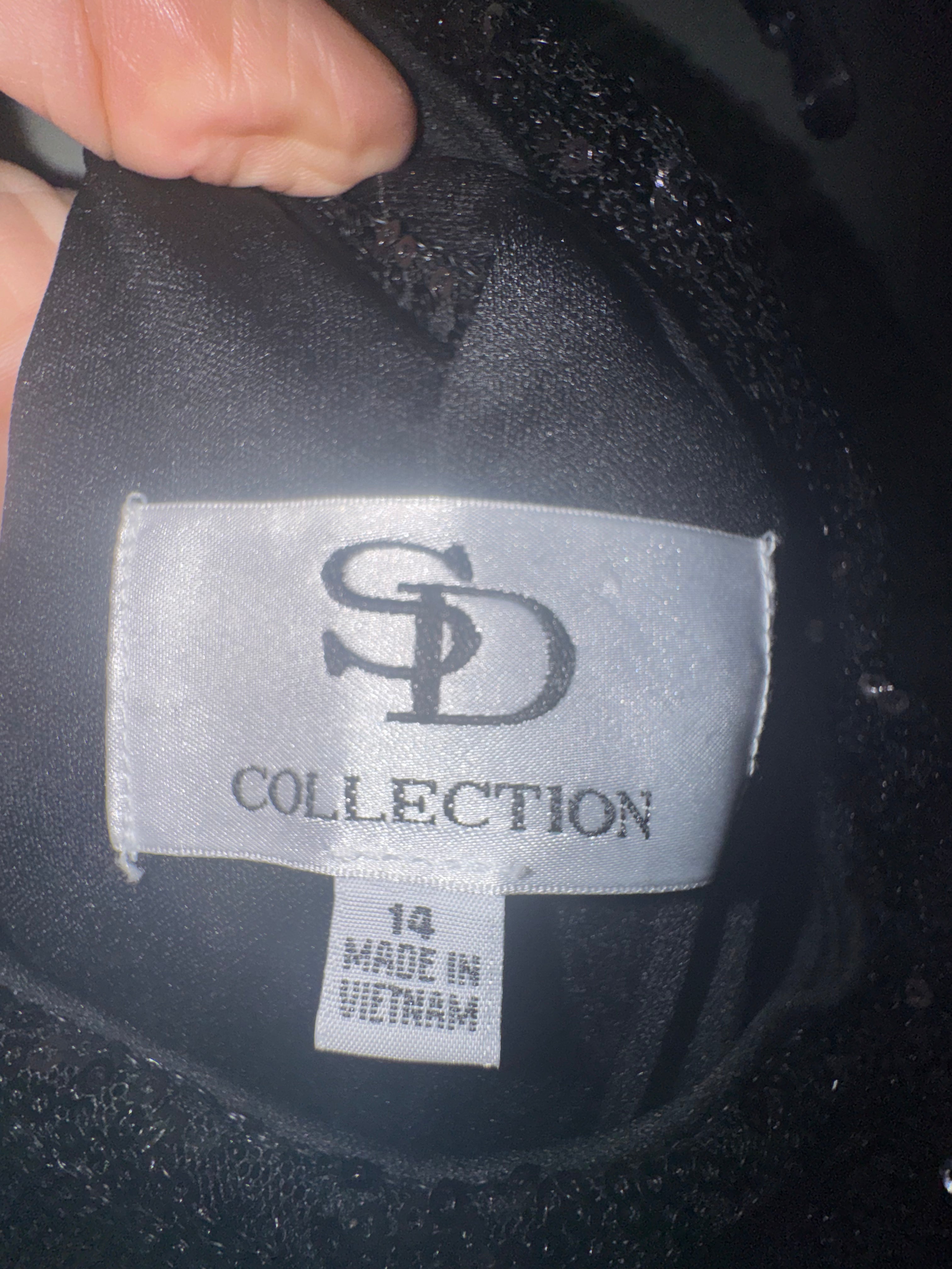 SD Collection Black Sequin Keyhole Dress