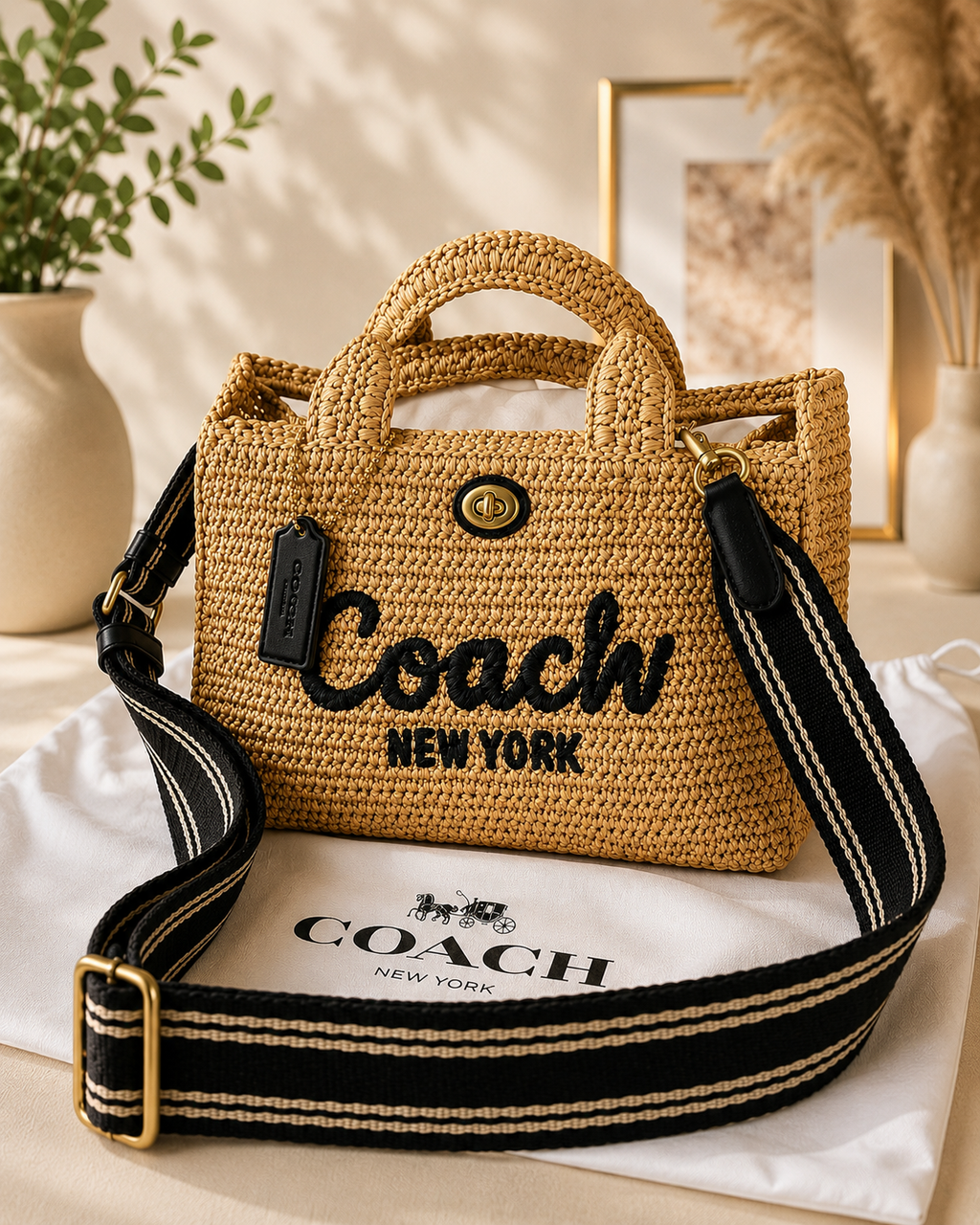 Coach Straw Cargo Tote Crossbody – Raffia Edition