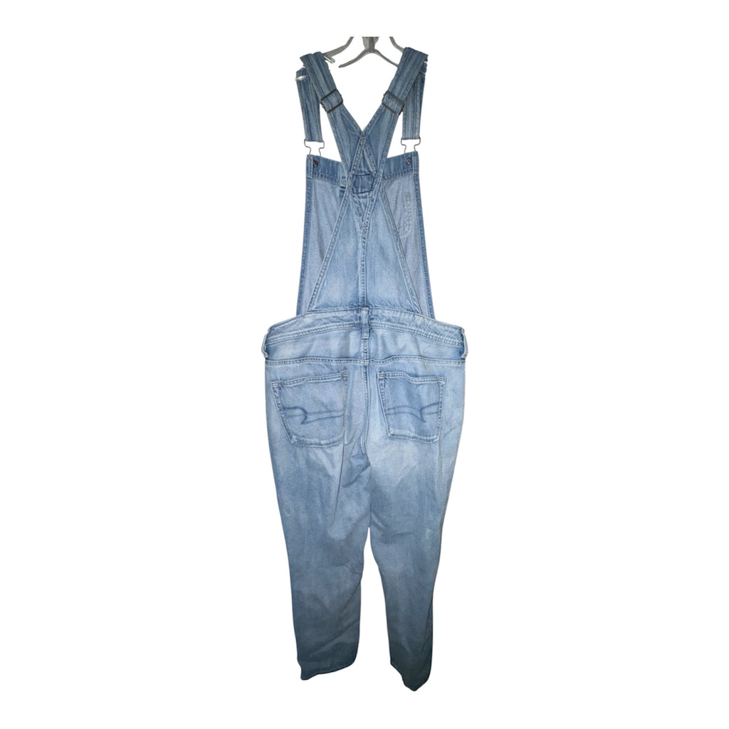 American Eagle Distressed Denim Overalls | Light Wash Relaxed Fit