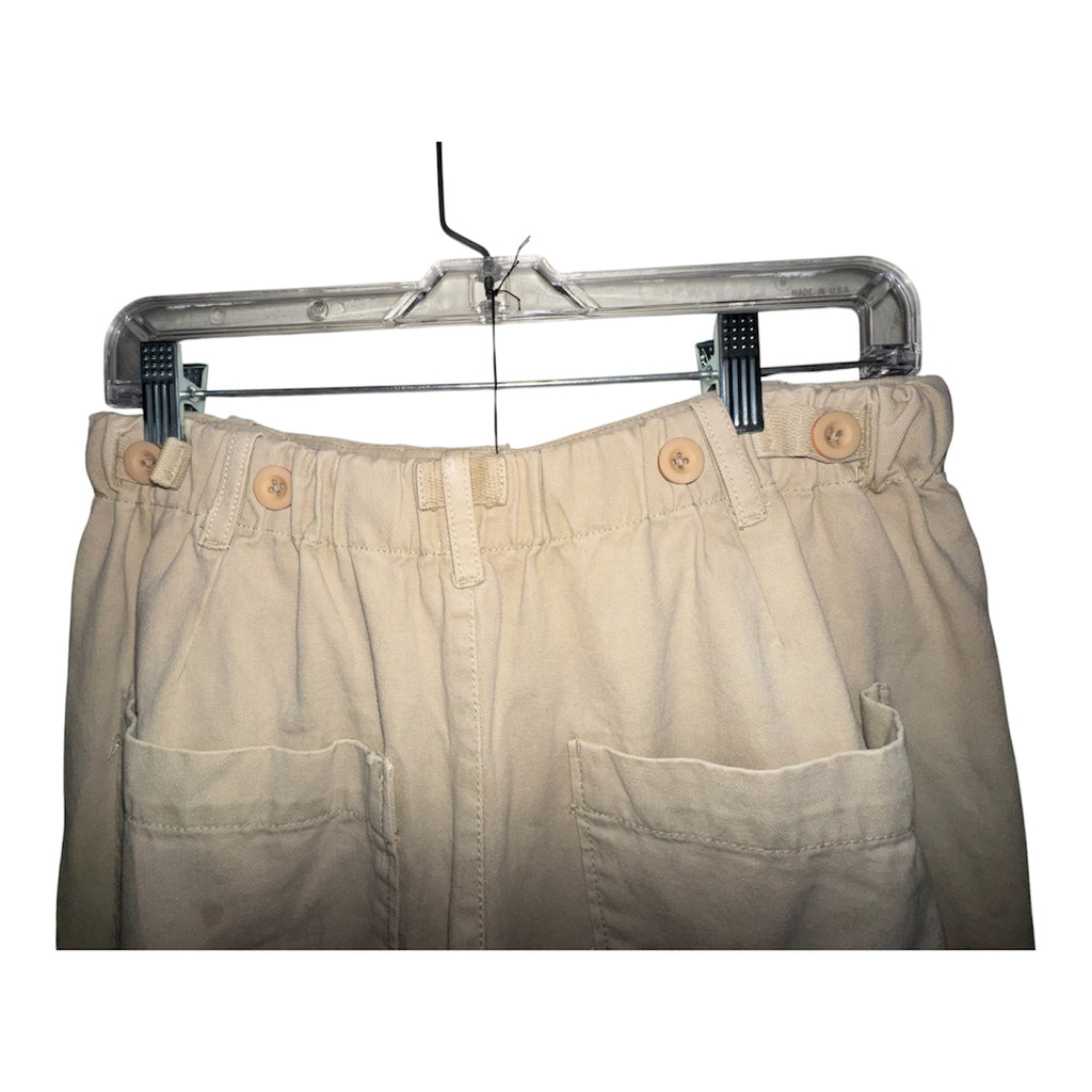 Neutral Wide Leg Culottes | Oversized Pleated Linen-Blend