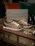 Michael Kors "Keaton" Signature Brown Monogram Logo Sneakers