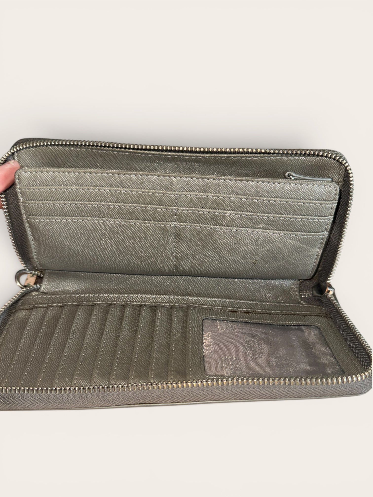 Michael Kors Jet Set Continental Wallet - Metallic Pewter