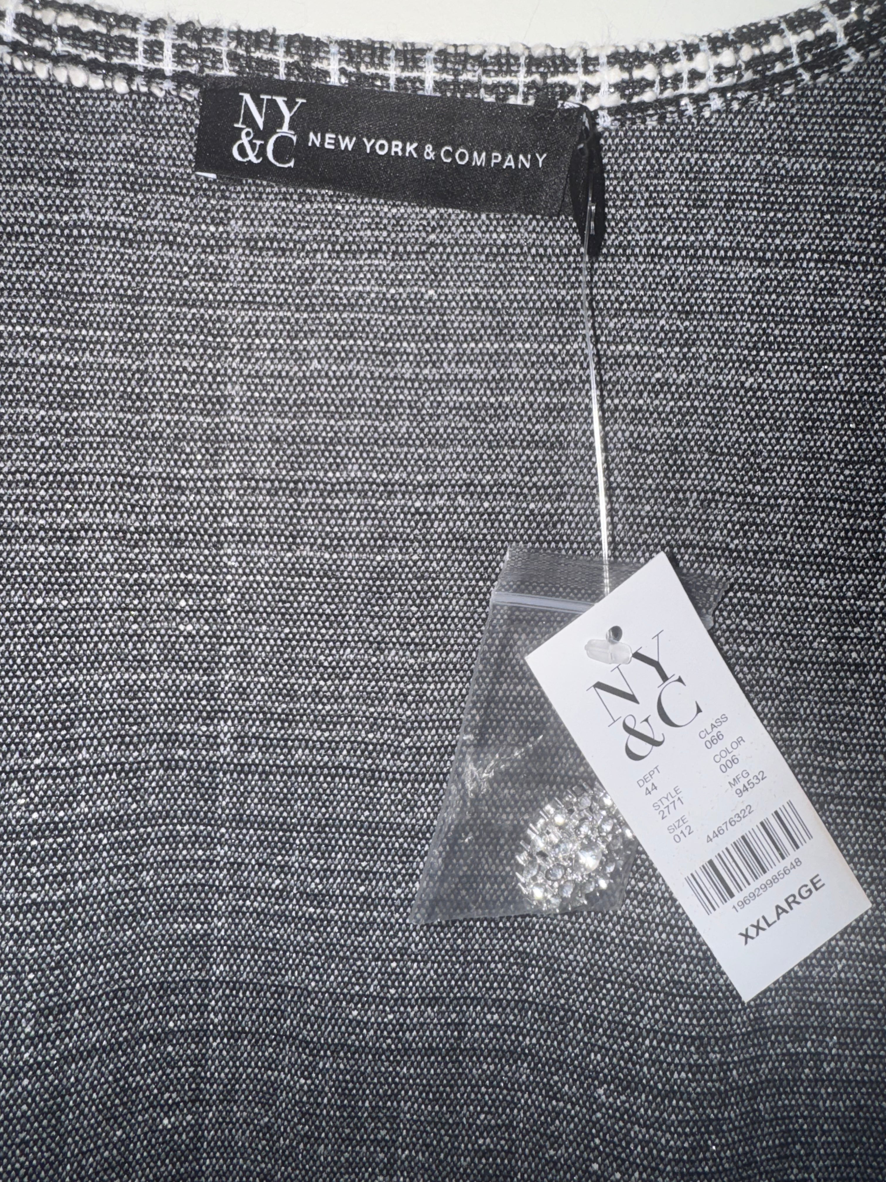 NY&C Tweed Top with Rhinestone Buttons