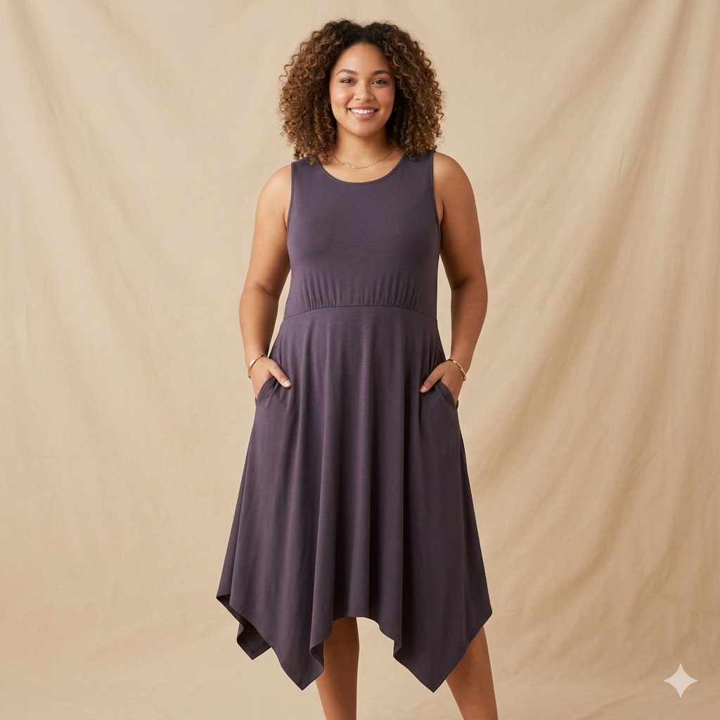 Torrid Charcoal Grey Super Soft Handkerchief Dress with Pockets
