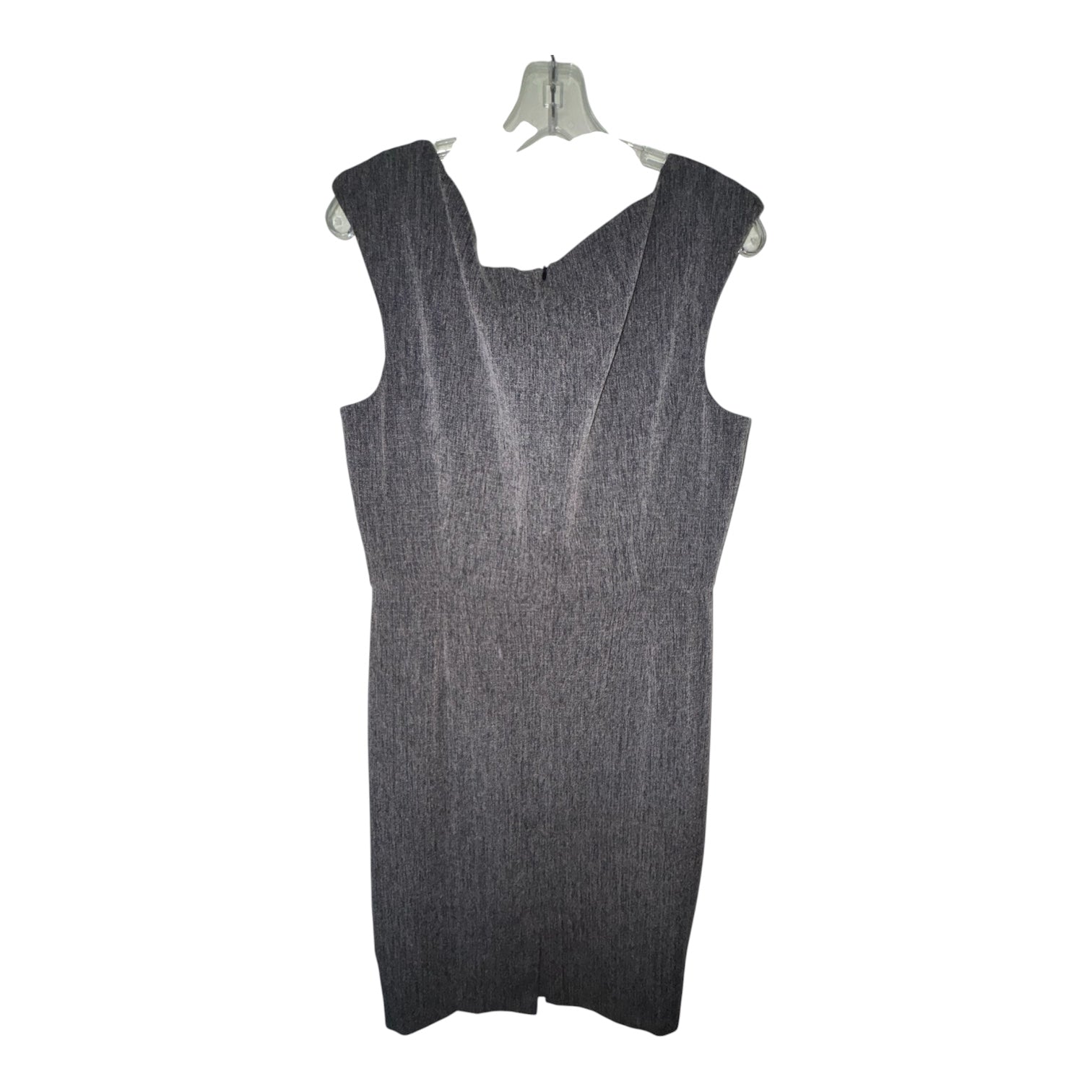 Connected Apparel Grey Rosette Asymmetric Sheath Dress