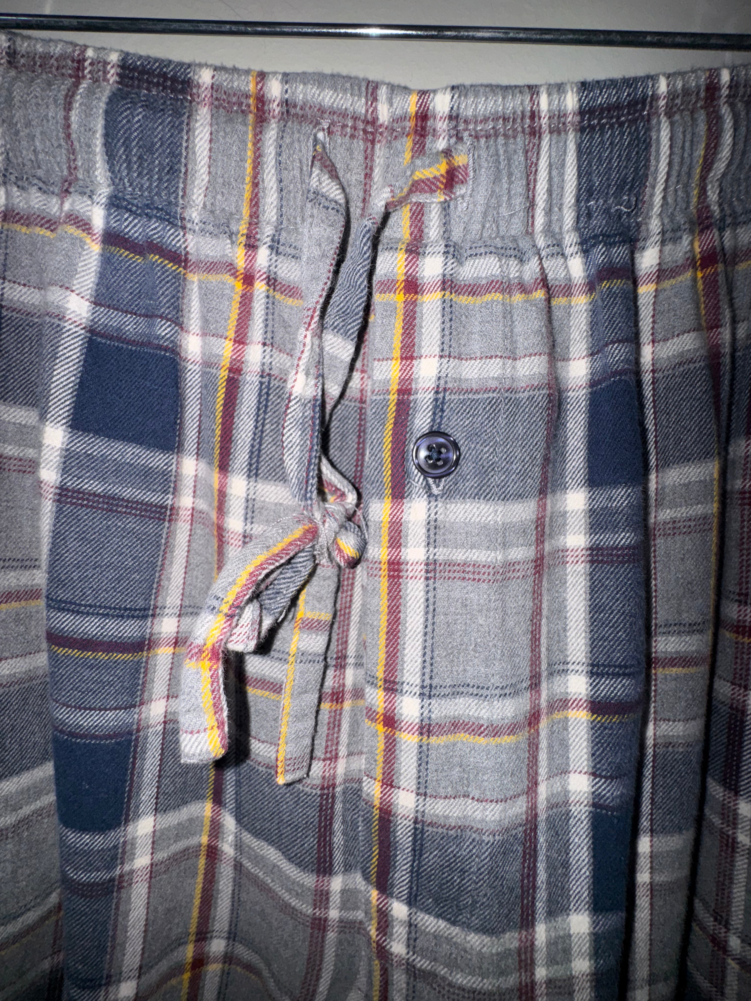 Pajama Blue Plaid Flannel Sleep Lounge Pants with Pockets
