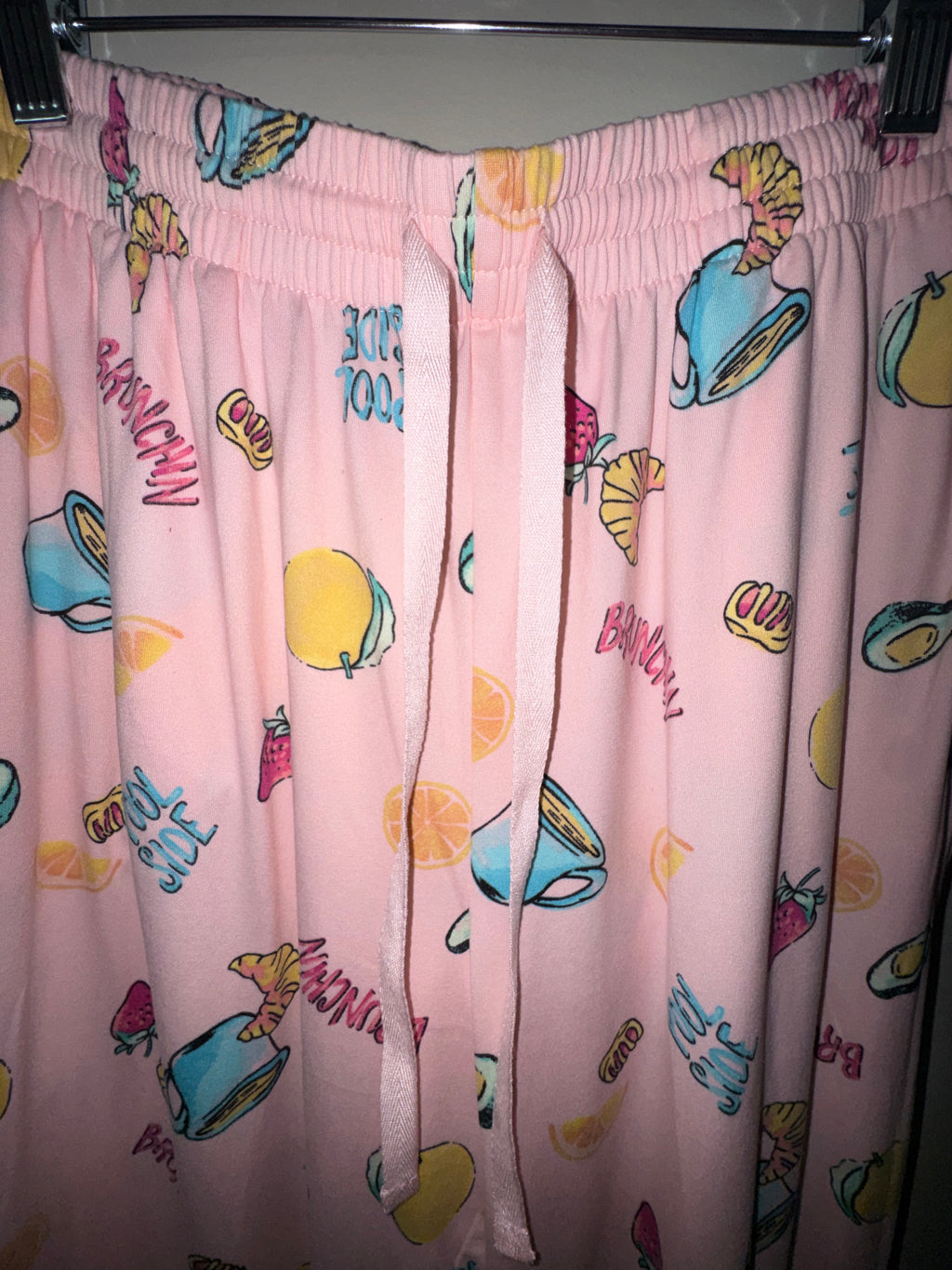 Sleep Chic Pink Fruit Print Pajama Joggers with Pockets
