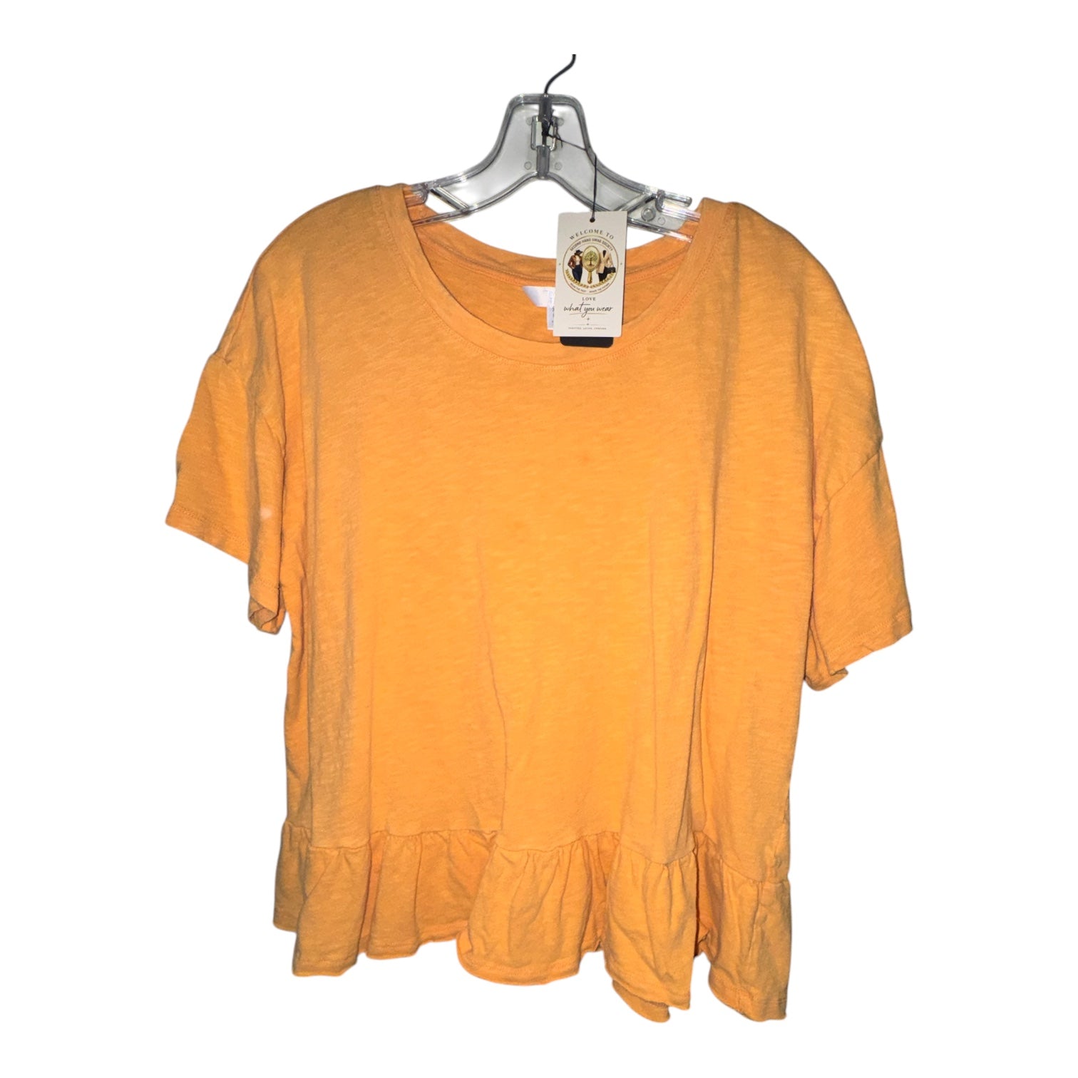 Time and Tru Ruffle Hem Short Sleeve Top