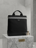 Versace Fragrances Black Canvas Crossbody Tote