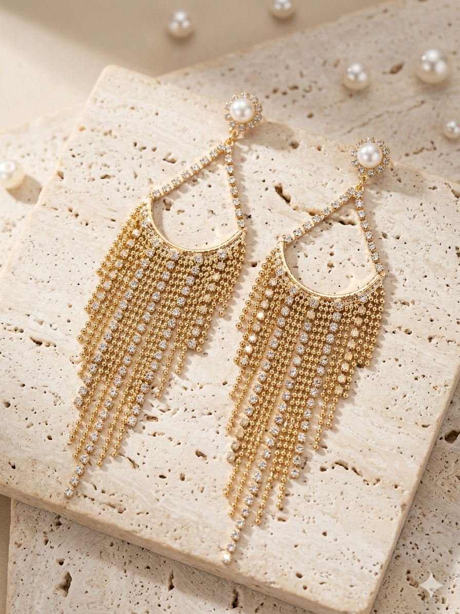 Aurora' Cascade Pearl Studs