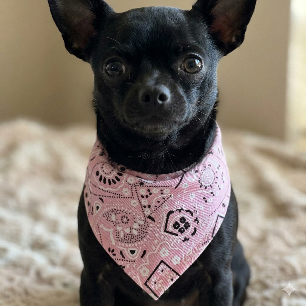 Vibrant Pink Paisley Bandana Dog Collar