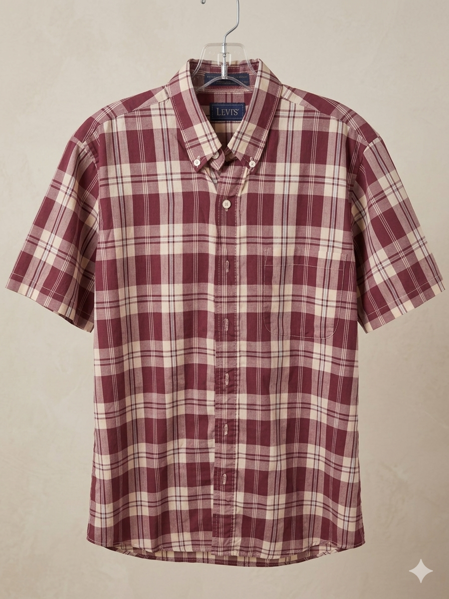 Levi's Men's Plaid Short Sleeve Button-Down Shirt,