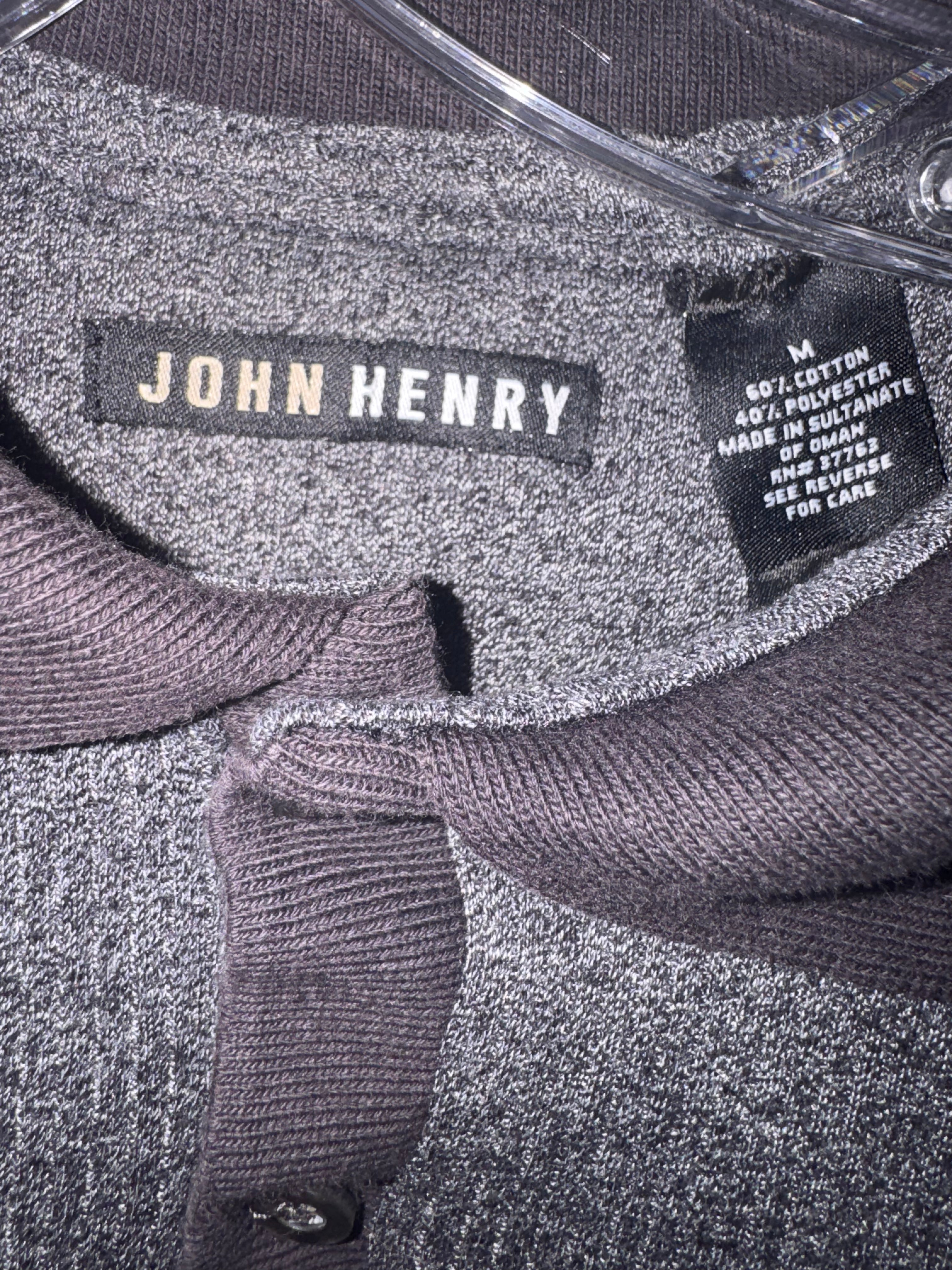 John Henry Men's Vintage Ribbed Knit Polo Shirt