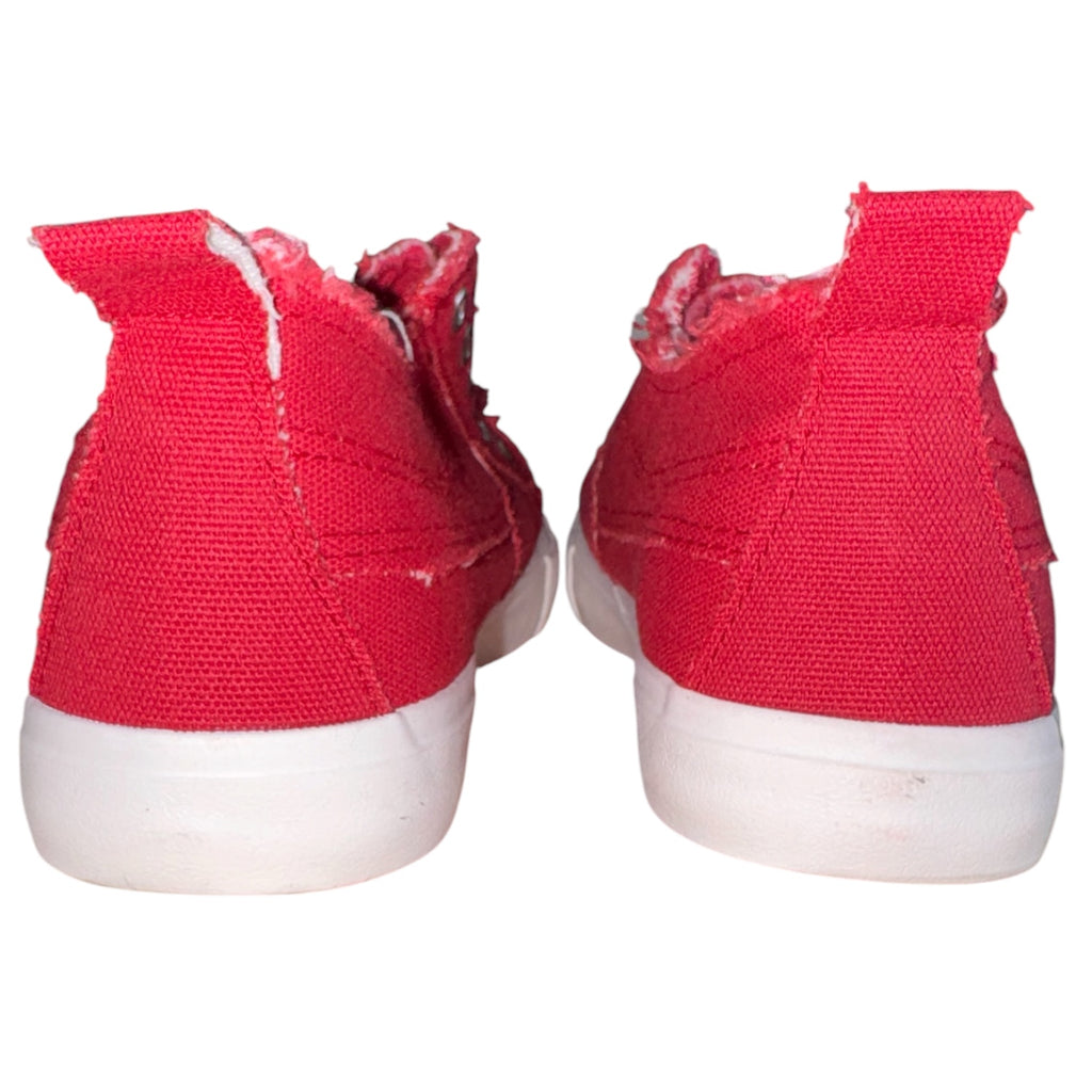 Girlie Girl Originals Red Canvas Slip On Sneakers Distressed