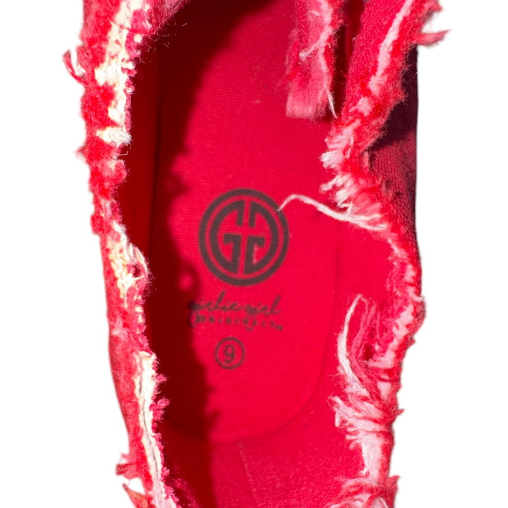 Girlie Girl Originals Red Canvas Slip On Sneakers Distressed
